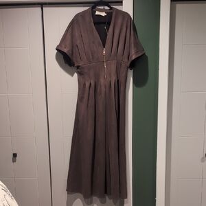 Elegant Brown Midi Dress